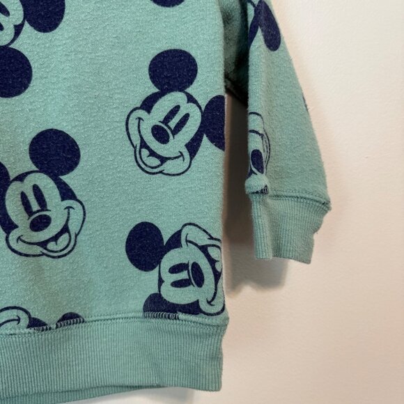 Disney Jumping Beans Baby Bean Mickey Mouse Sweatshirt 12M Green & Navy Unisex - Picture 4 of 5
